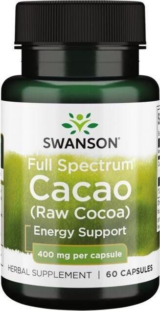 Swanson Full Spectrum Cacao - Raw Cocoa - Owoc Kakao 400 mg (60 kaps.) Swanson