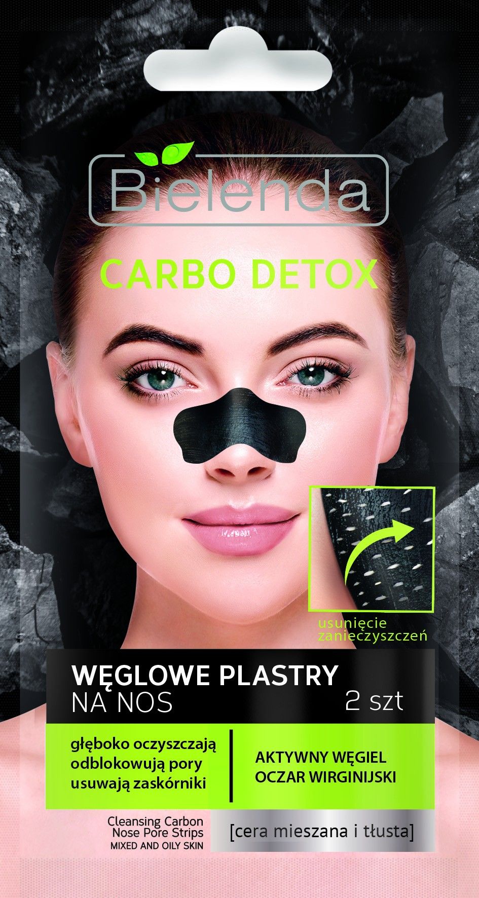 Bielenda Carbo Detox Czarny Węgiel Plastry na nos 2 szt.