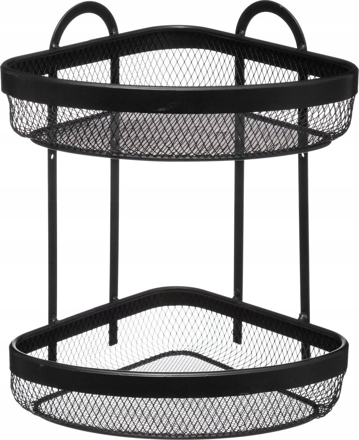 5five Półka wisząca narożna, 2 poziomy, czarna