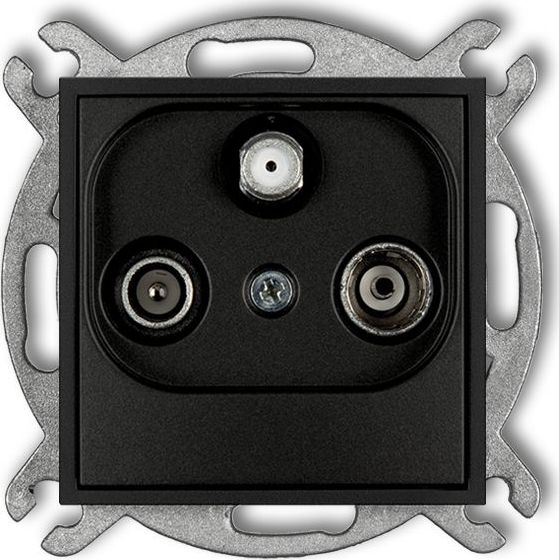Karlik MINI Gniazdo antenowe RTV-SAT końcowe 1,5dB czarny mat 12MGS