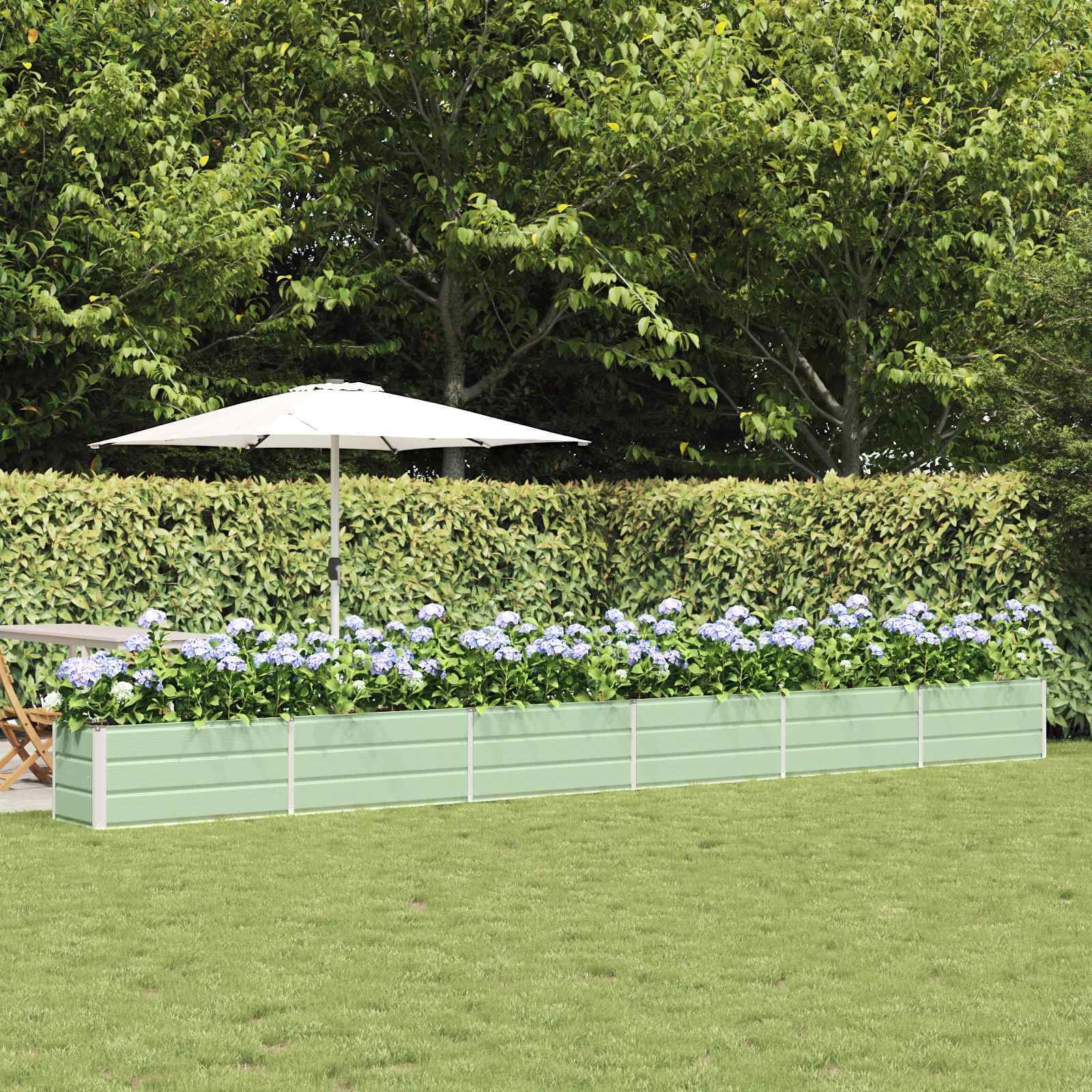 vidaXL Donica Pastelowa Zieleń 480 x 50 x 45 cm Stal Galwanizowana