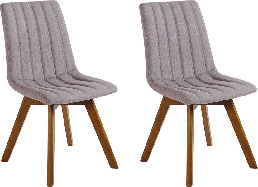 Beliani Zestaw 2 krzeseł do jadalni beżowoszary CALGARY