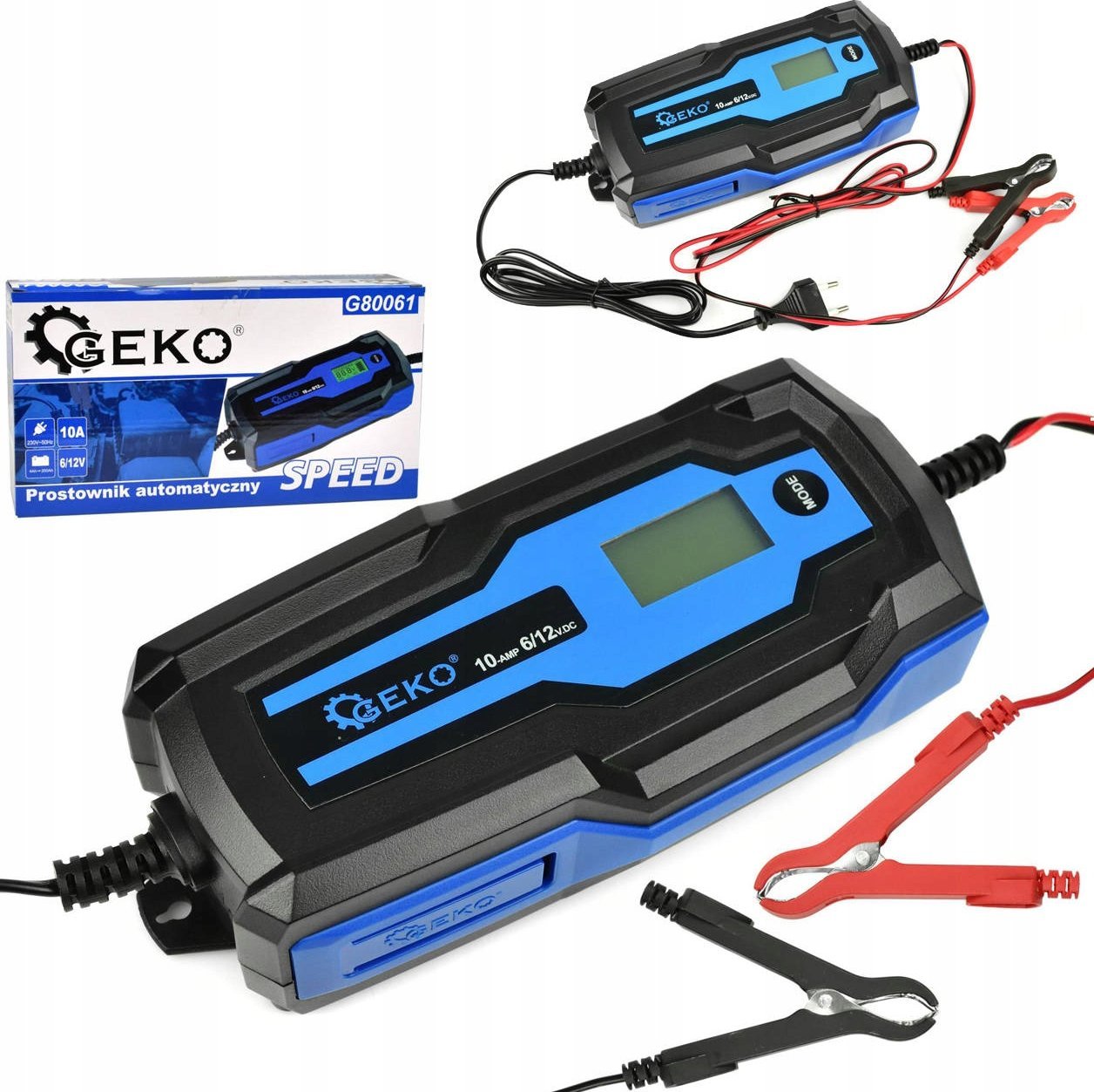 Geko Prostownik automatyczny SPEED 6/12V 10A 4Ah-200Ah (10)