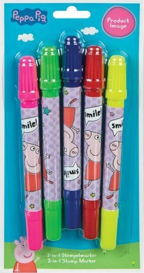 Undercover Zestaw Markerów ze Stempelkami 2w1, 5 el. Świnka