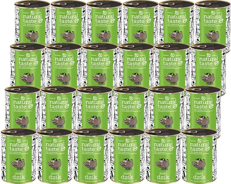 Mokra karma dla psa Natural Taste Dziki Dzik danie z dzika zestaw 24 x 400 g