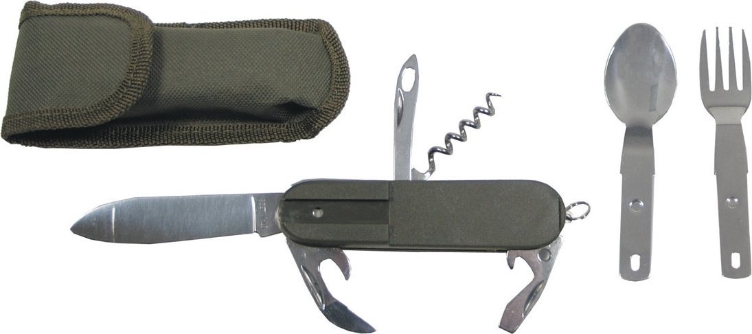 MFH Scyzoryk, niezbędnik widelec i łyżka oliv