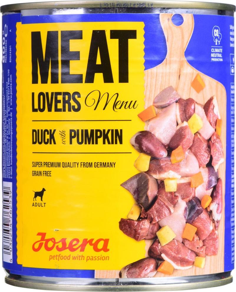 Josera Meatlovers Menu Kaczka z dynią karma mokra dla psów 800g