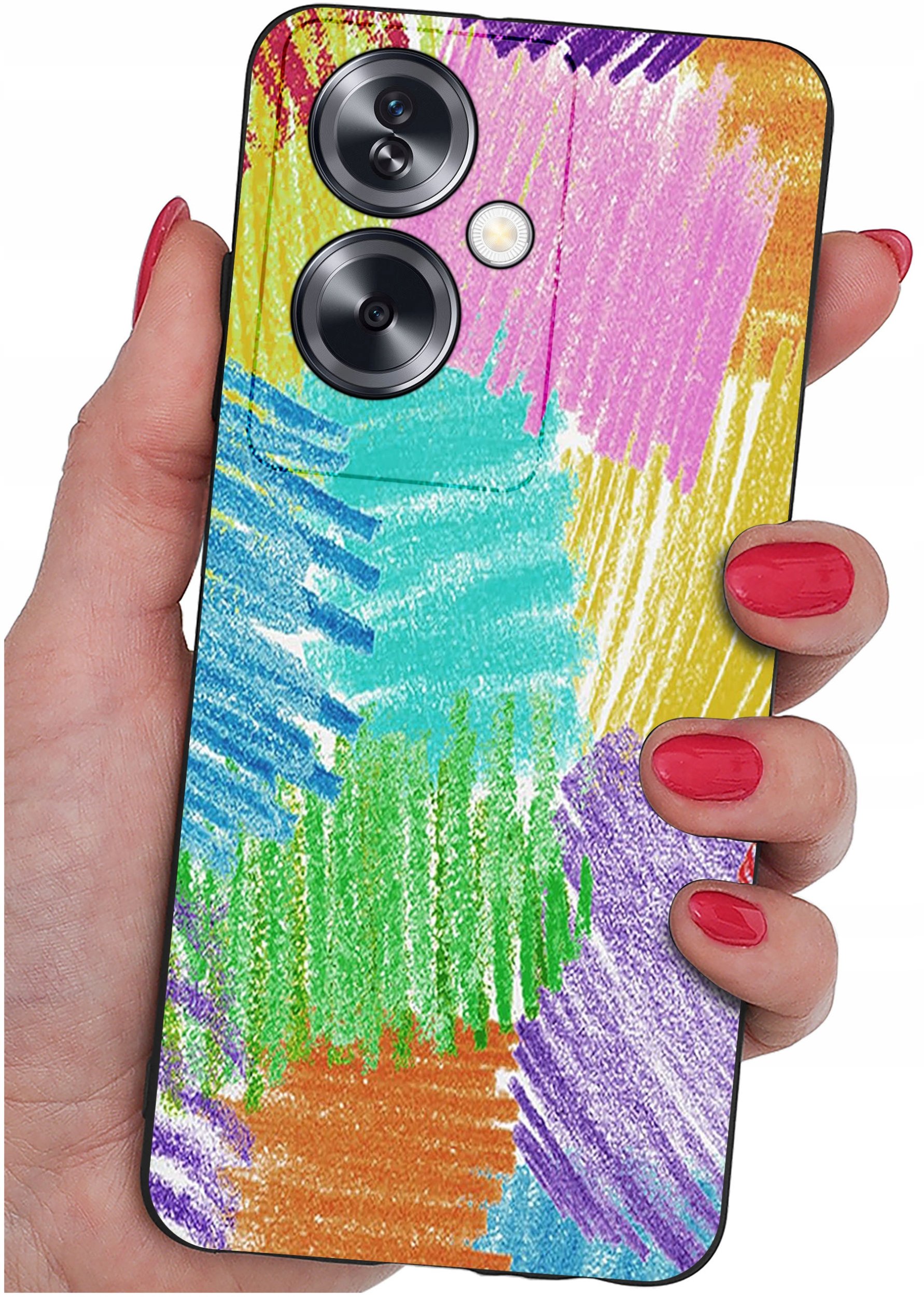 ETUI do Oppo A79 5G WZORY |SILIKONOWE MATT CASE + SZKŁO ochronne 9H