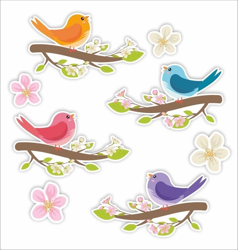 LearnHow Dekoracje okienne dwustronne - Ptaszki na.. 8szt