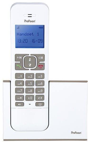 PROFOON PDX-8400TE - DECT-Telefon mit 1 Mobilteil, weiß/taupe
