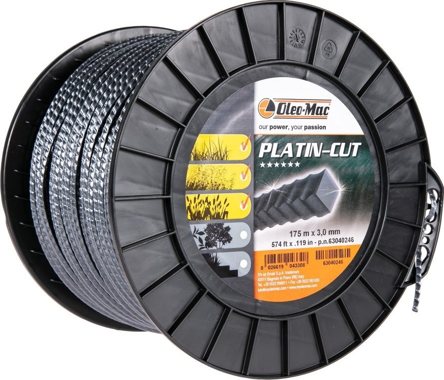 Oleo-Mac ŻYŁKA TNĄCA OLEO-MAC PLATIN-CUT 3mm / 175m. 2-WARSTWOWA DO KOSY PROFIL KWADRATOWY , SZPULA 63040246 - OFICJALNY DYSTRYBUTOR - AUTORYZOWANY DE