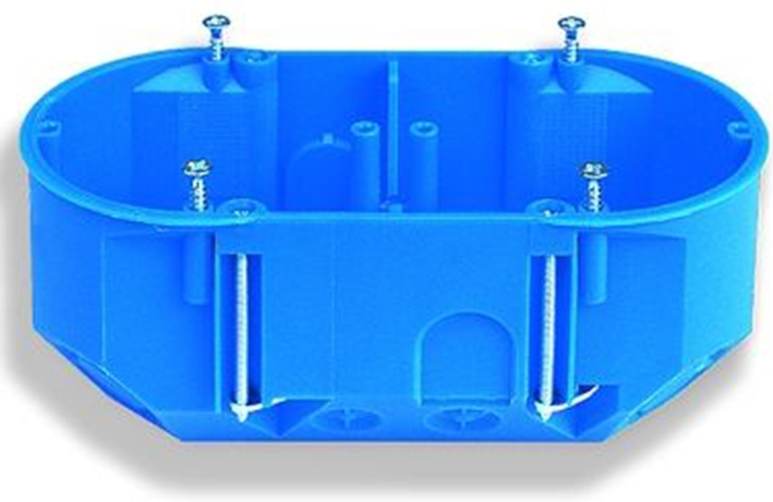 Simet Puszka podtynkowa 2-krotna P2x60D 60mm regips głęboka niebieska - 32092203