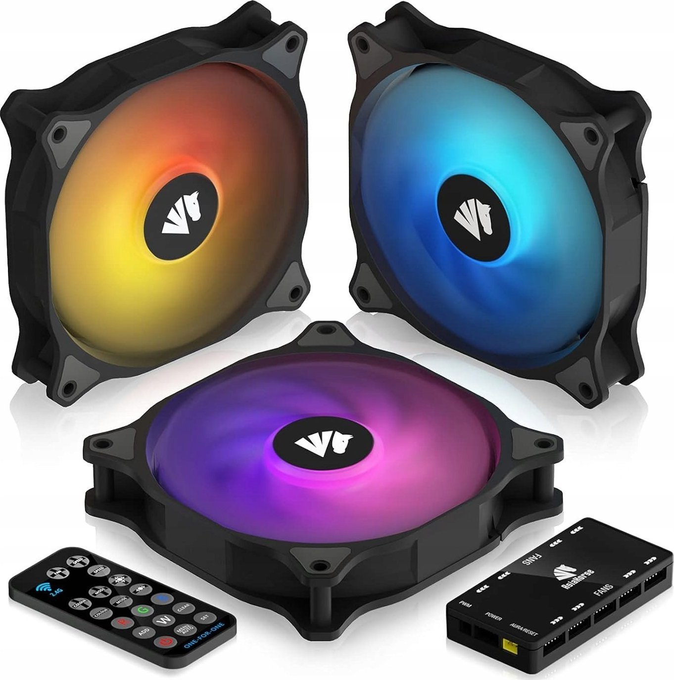 Wentylator AsiaHorse WD-001 ARGB 120mm Czarne 3-pack
