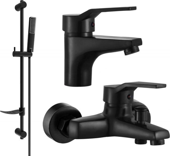 Mexen Mexen Caro DF72 zestaw wannowy, czarny - 746603DF72-70