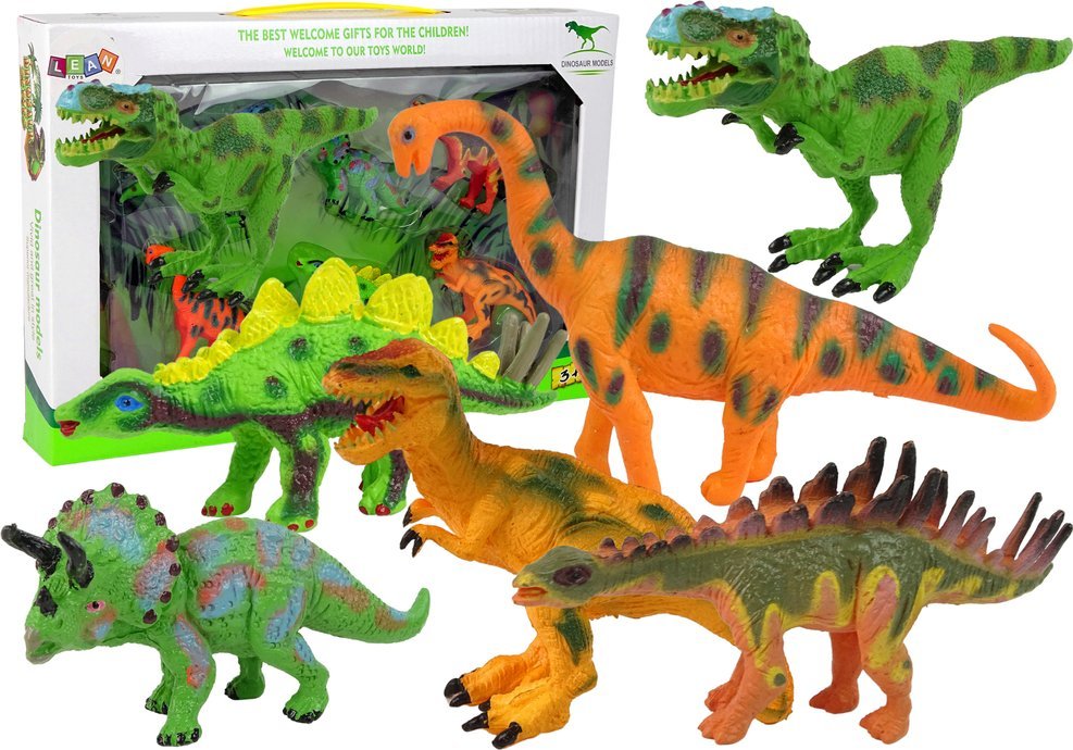 Figurka LeanToys Zestaw Dinozaurów Figurki Modele 6 Sztuk Akcesoria