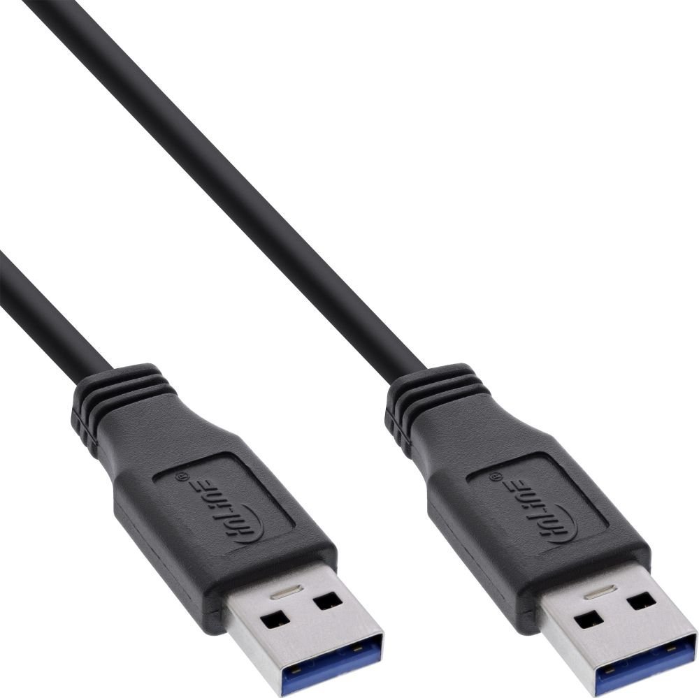 Kabel USB InLine USB-A - USB-A 0.5 m Czarny (35205)