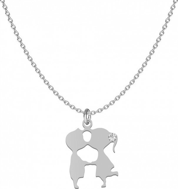 Radziszewska Jewellery Naszyjnik Srebrny Zakochana Para 925 Miłość Łańcuszek DEDYKACJA GRATIS