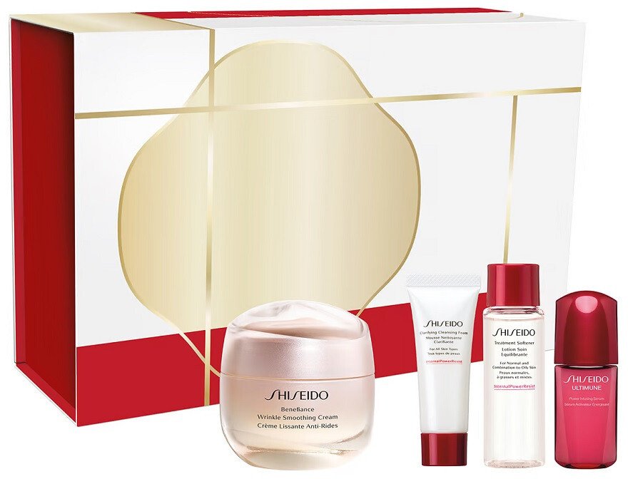 Shiseido Wrinkle Correcting Ritual zestaw krem wygładzający zmarszczki 50ml + pianka oczyszczająca 15ml + lotion do twarzy 30ml