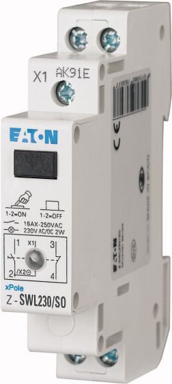 Eaton Przełącznik modułowy 16A 1Z 1R z lampką sygnalizacyjną 230V AC/DC Z-SWL230/SO (276307)