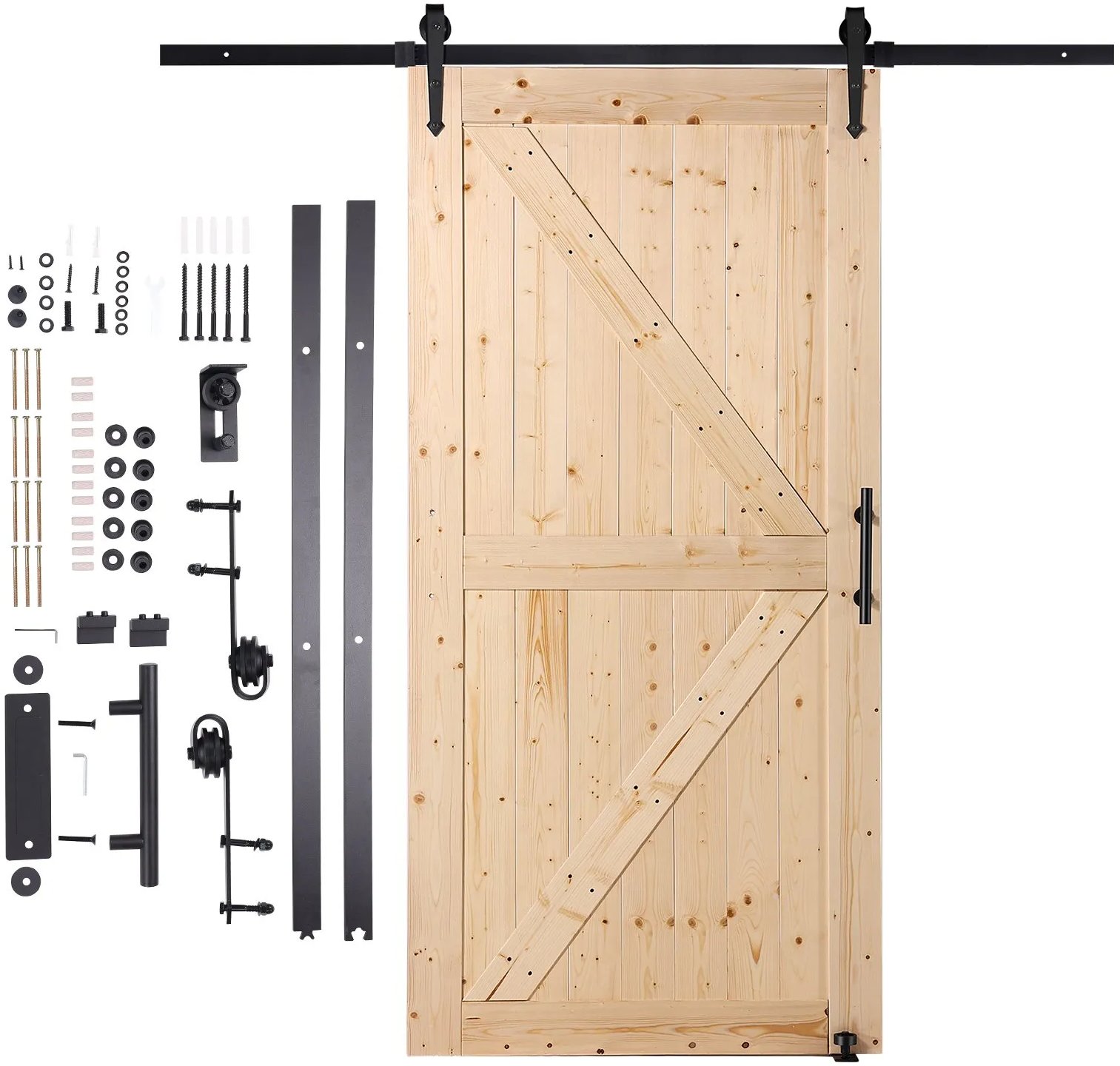 Drzwi przesuwne drewniane wewnętrzne 76x107 cm z zestawem montażowym