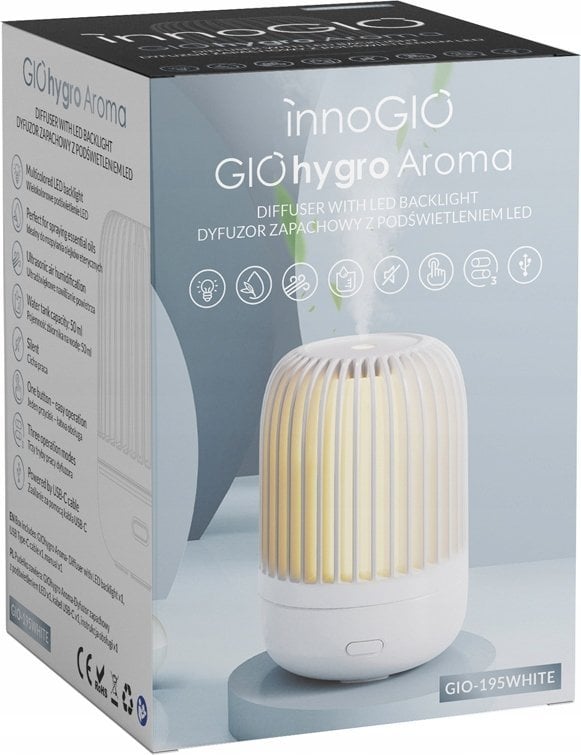 Dyfuzor zapachowy InnoGio INNOGIO GIOHYGRO AROMA DYFUZOR ZAPACHOWY, LAMPKA