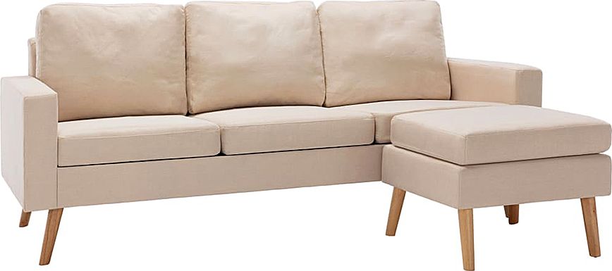 Elior 3-osobowa kremowa sofa z podnóżkiem - Eroa 4Q