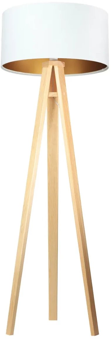Lampa stojąca HOME 50 biała/złota/sosna BPS KONCEPT