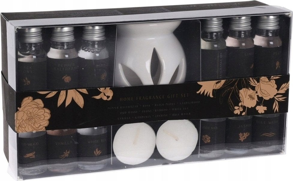 Home Styling Collection Kominek ceramiczny do aromaterapii, z 15 zapachami i 2 tealightami