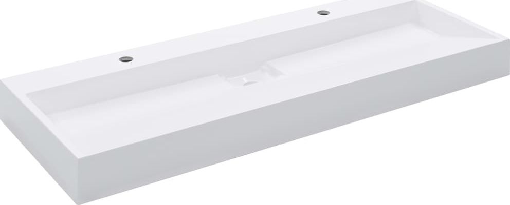 Umywalka vidaXL Umywalka, 120x46x11 cm, kompozyt mineralny/marmurowy, biała
