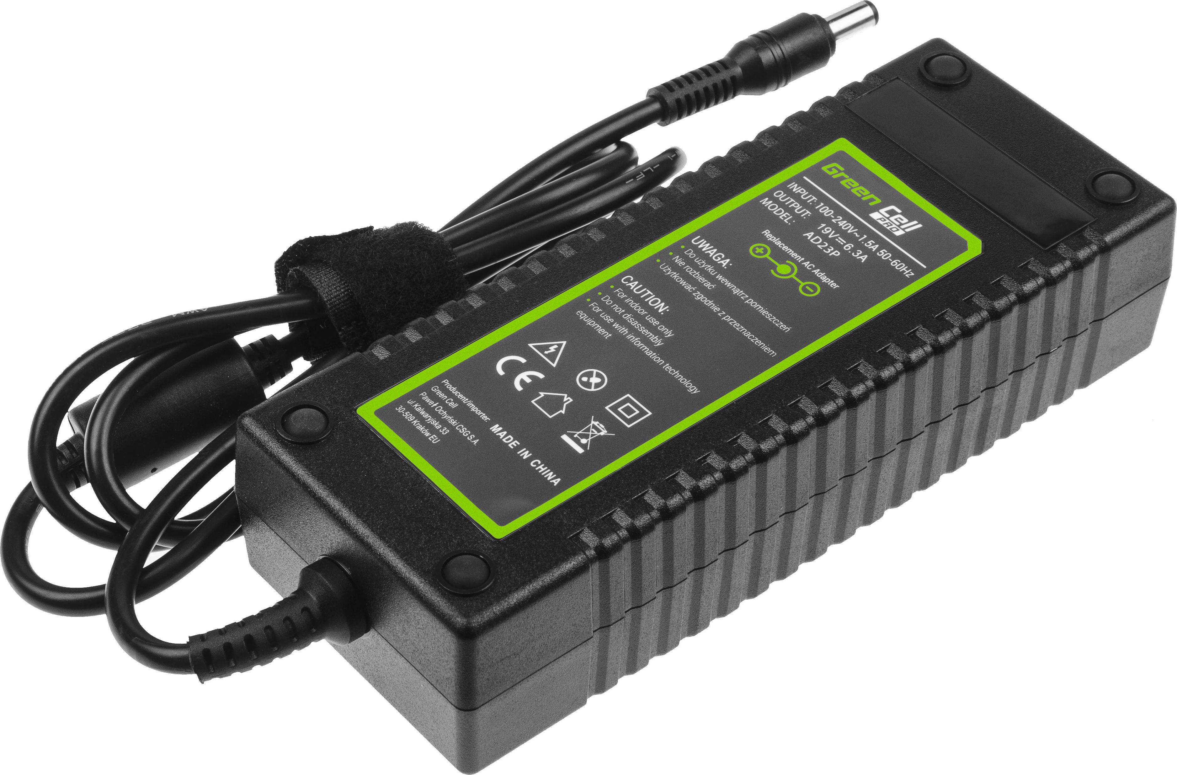 Zasilacz do laptopa Green Cell 60 W, 2.5 mm, 3.1 A, 19 V (AD24P)
