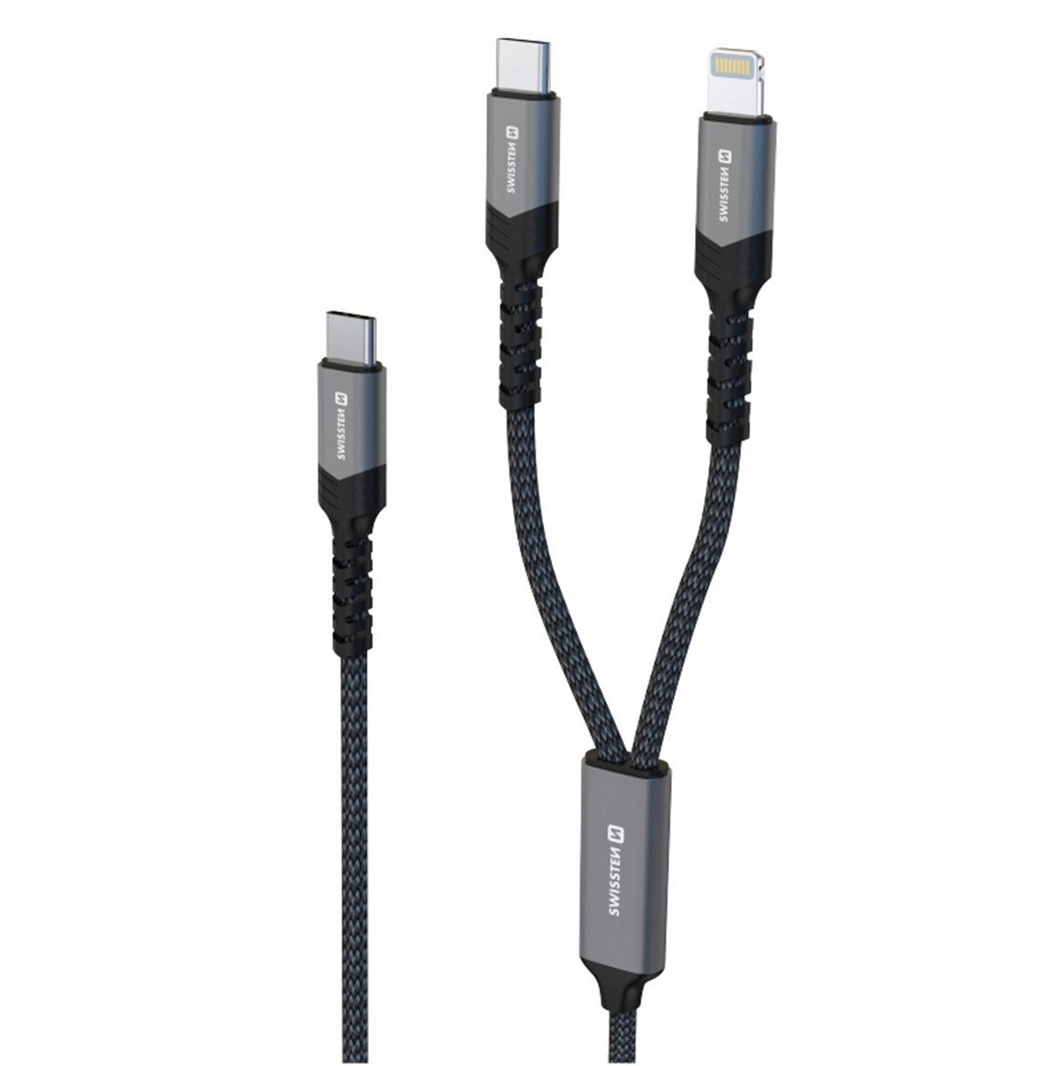 Swissten Textile 2in1 USB-C / Lighting Cable 100W 1.5m