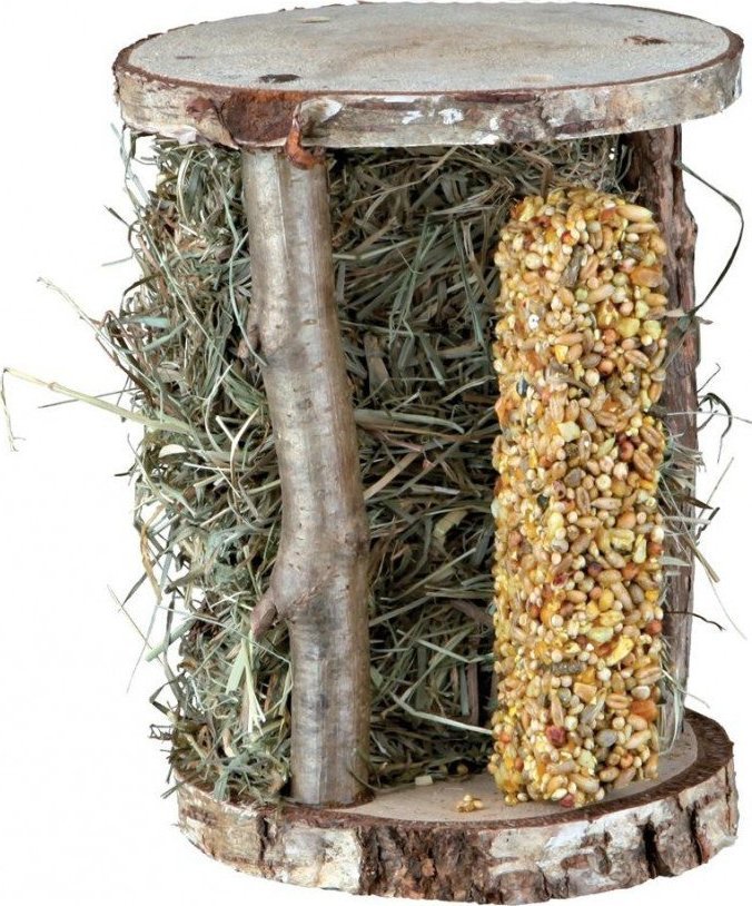 Trixie Drewniana wieża z siankiem górskim, 13 × 17 × 13 cm, 110 g