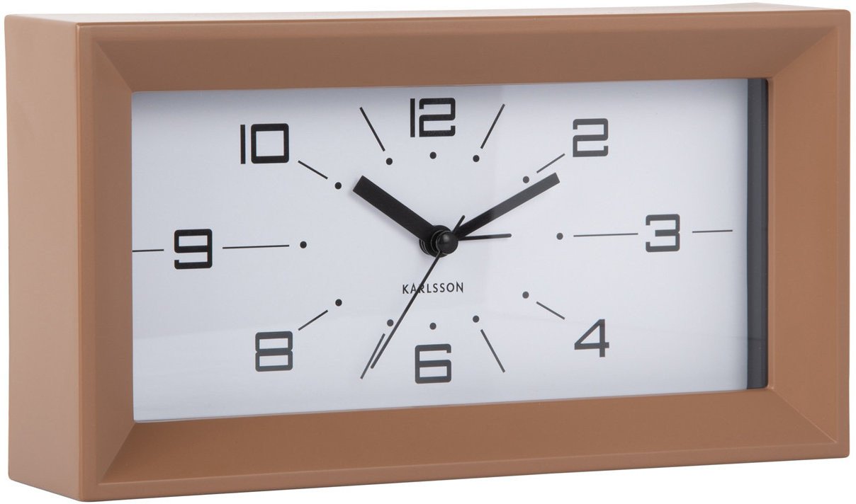 Budzik Karlsson KA6066BR brązowy duży 20x11 cm .