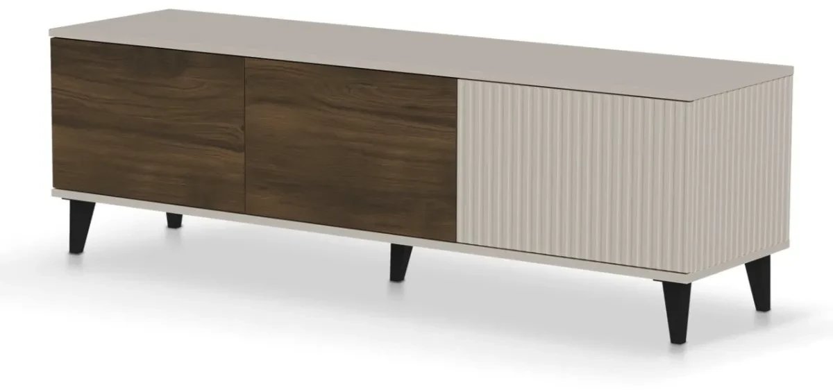 Szafka RTV RANDOM 2 150cm orzech/kaszmirowa HALMAR