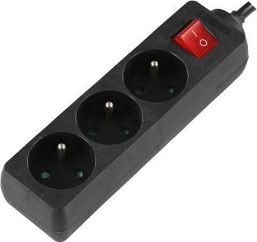 LOGON LPS125 rozgałęziacz 1,5 m 3 x gniazdo sieciowe Czarny