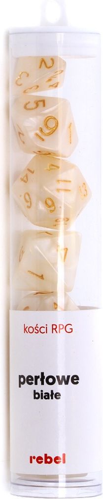 Rebel Komplet kości RPG Perłowe - Białe