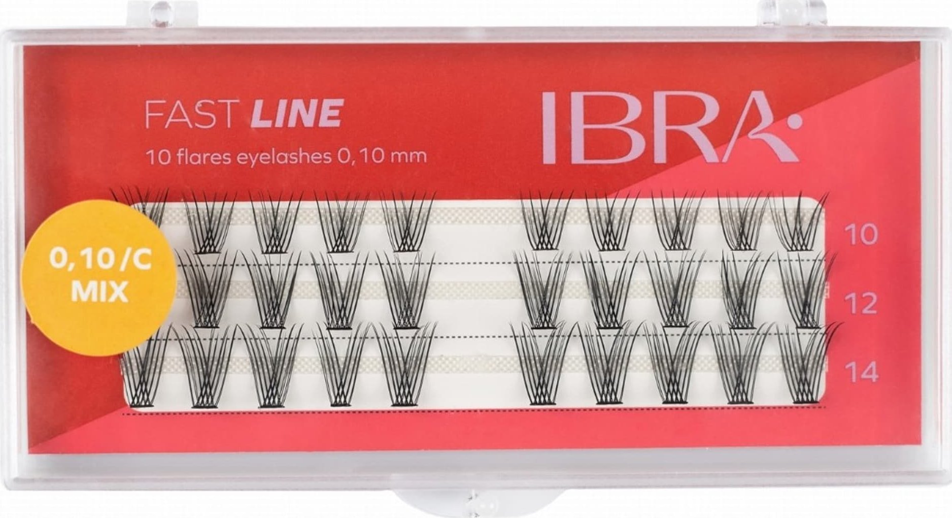 Ibra IBRA Kępki rzęs FAST LINE 0.10/C - Mix (10,12,14mm) 1op.