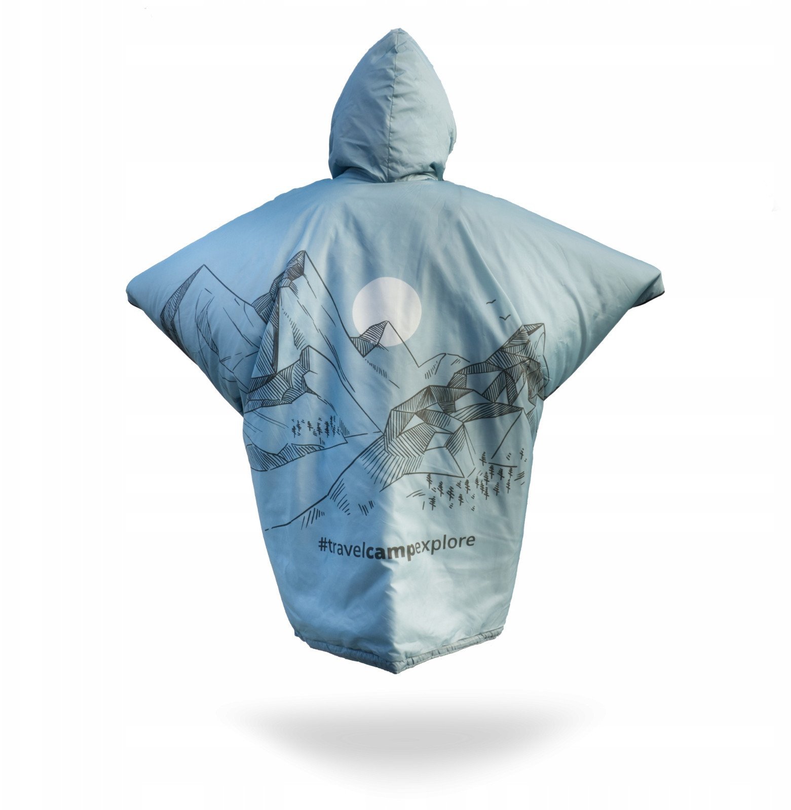 OFFLANDER PONCZO KEMPINGOWE GRUBE Z OGRZEWACZEM BŁĘKIT