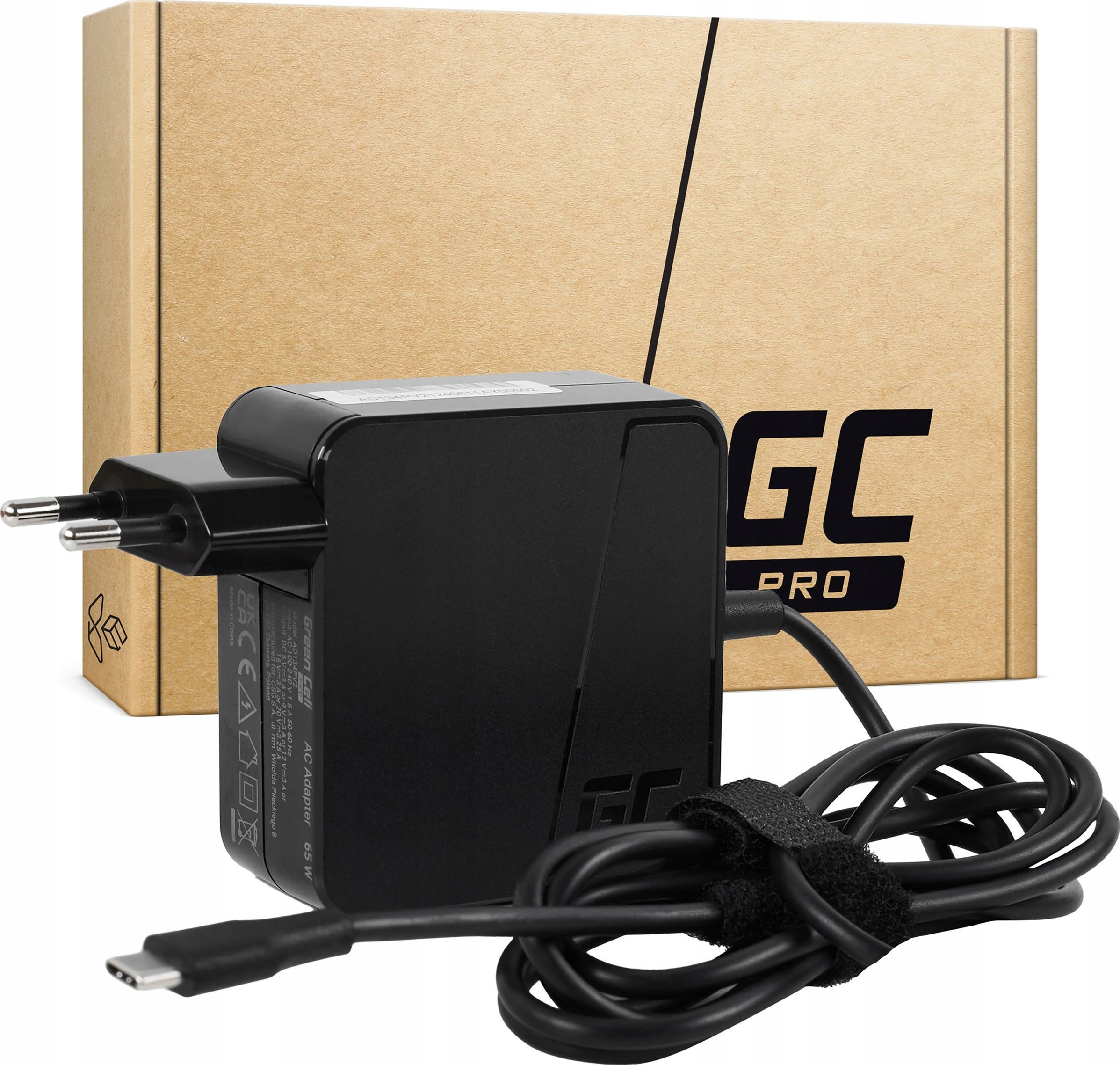 Zasilacz do laptopa Green Cell GREEN CELL ZASILACZ / ŁADOWARKA USB-C 65W 5V-9V-12V-15V/3A, 20V/3.25A POWER DELIVERY (AD134PV2)