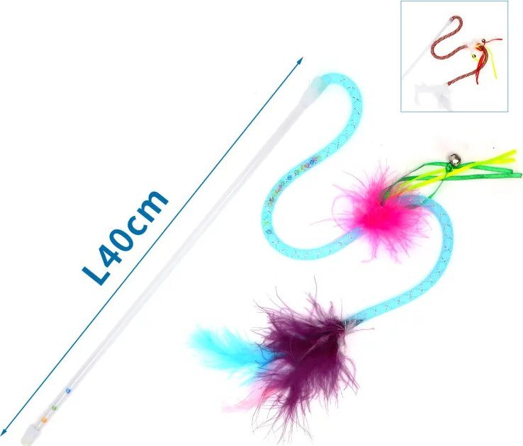 Nobleza Patyk do zabawy z kotem w kolorowe paski Patyk do zabawy z kotem w kolorowe paski