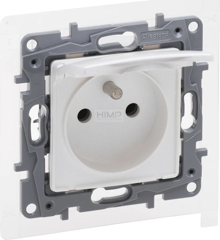 Legrand Niloe Selection Gniazdo 2p+z IP44 16A 250V z przesłoną, zaciski śrubowe perła 762437