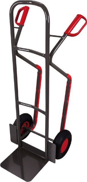 Variofit Wózek taczkowy stalowy, wym. 550 x 615 x 1305, nośność 250 kg - koła pełna guma (kolor antracytowy)