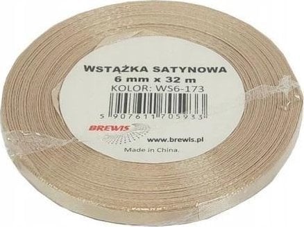 Wstążka satynowa migdałowa 6mm x 32m