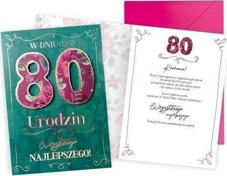 KUKARTKA Karnet Urodziny 80