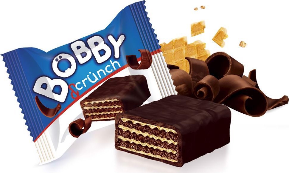 Flying Cow Wafelek BOBBY & crunch z nadzieniem kakaowym i orzechami 1,2 kg