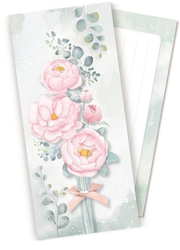 Cozywood Koperta prezentowa POP UP Różowe piwonie