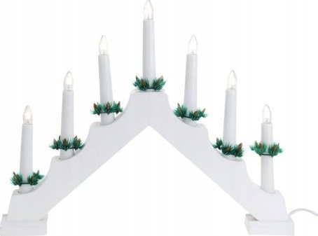 Koopman Świecznik adwentowy elektryczny biały 30x41x6 cm