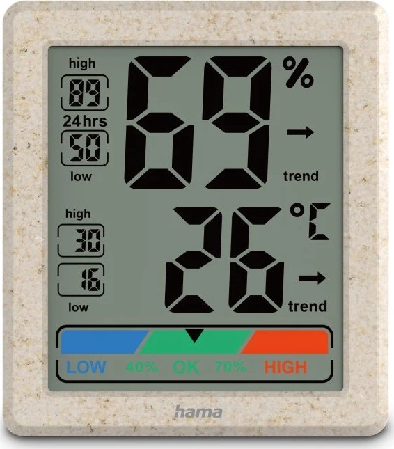Hama Thermometer und Hygrometer Ponza, digital für innen 222227
