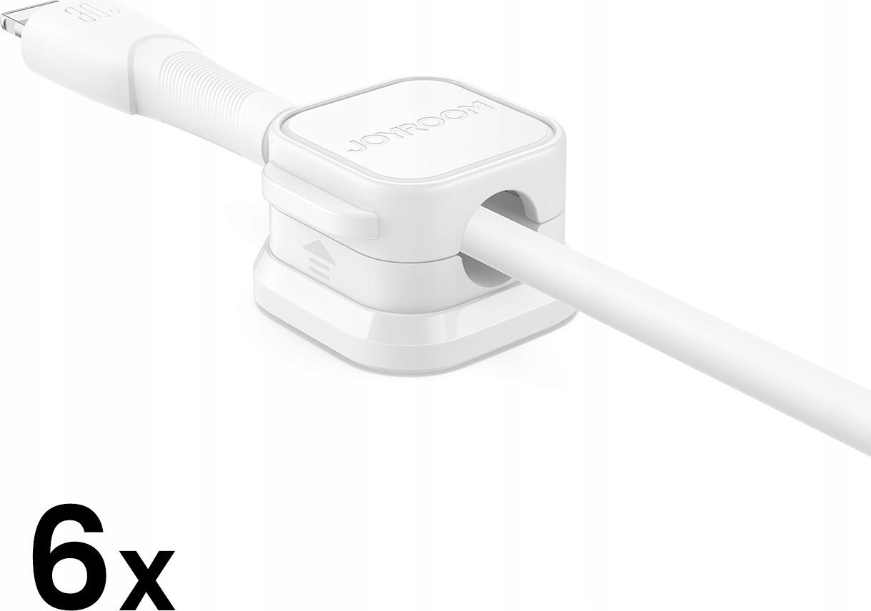 Joyroom Organizer kabli Joyroom JR-ZS368 magnetyczny - biały (6 szt.)