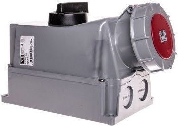 PCE Zestaw instalacyjny z gniazdem 125A 5P 0-1 czerwony (145-6w)